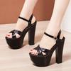 Women Sexy Elegant Temperament Fashion Waterproof High-heeled Shoes Work Party 15cm Heel Comfortable Platform