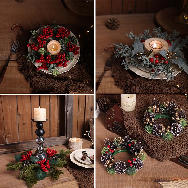 1 шт. Мини подсвечник венок для обеденного стола венок для обеденного стола рождественский настольный декор кольцо для свечи пластиковый венок