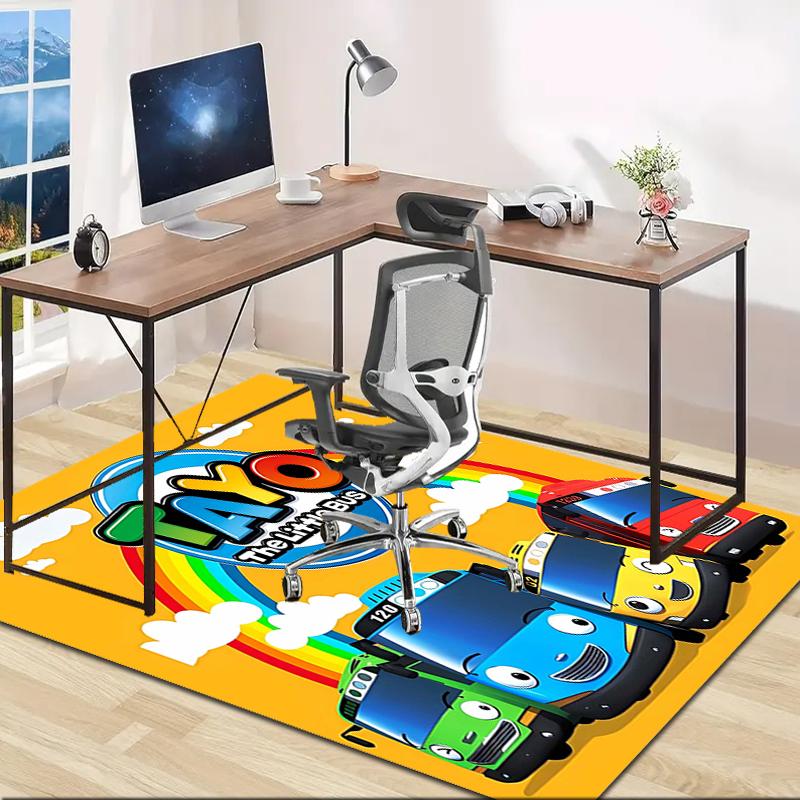 1pc Tayo The Little Bus3 Design Area Rug - Non-Slip, Soft & Cozy Floor Mat for Living Room, Bedroom, Office - Indoor/Outdoor Decorative Carpet