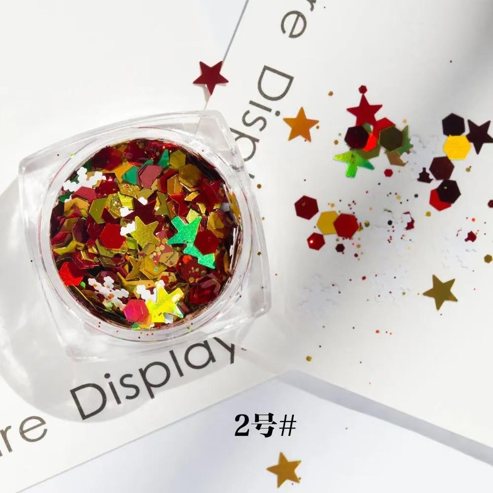 Рождественский макияж патч Рождественский нейл-арт Блестящие блестки Макияж лицо Белая снежинка Сценический орнамент Блестящий