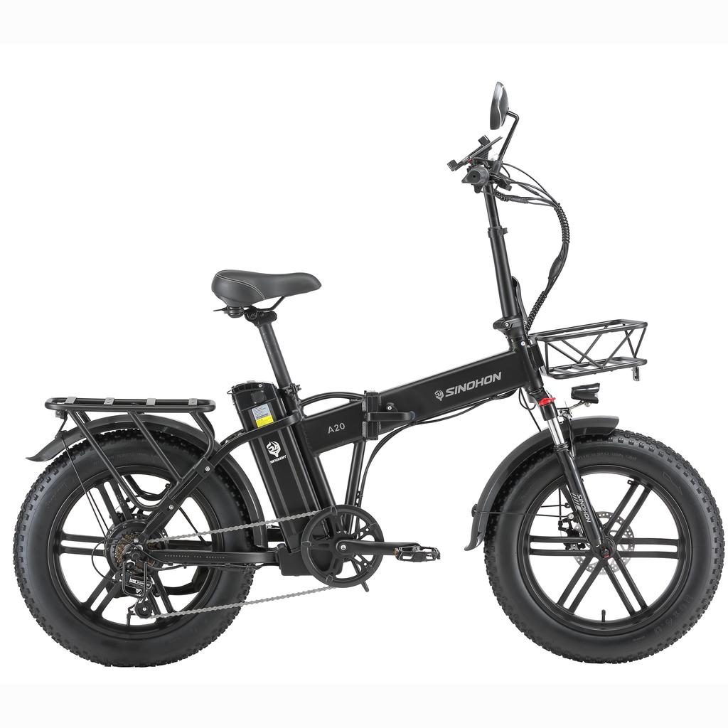 SINOHON A20 City Commuting Adult Electric Bicycle 500W Motor 48V18Ah Battery Multi Terrain E-Bike 20 Inch Road Tires With Tow Seat Electric Bicycle