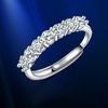 Кольцо с семью рядами бриллиантов, открытое, регулируемое, модное, популярное, с имитацией муассанита, женское обручальное кольцо, покрытое кольцо, ювелирное изделие