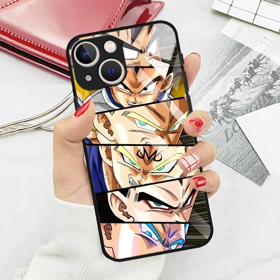 Чехол Art для iPhone 17 Pro Max Air 15 Plus 14 11 16 12 8 13 XR Стеклянная крышка для телефона Dragon Ball Goku