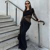 Women's Spice Girls Sexy See Through Temperament Pleated Waisted One Shoulder Mesh Splicing Long Sleeve Dresses