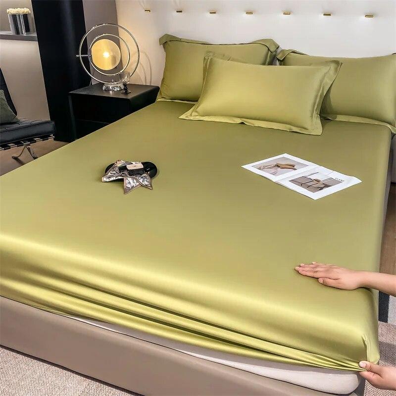 Набор из 3 шт., 100% бамбуковый чехол для матраса, наматрасник с наволочкой, охлаждающая простыня, 1000 нитей, противоскользящая простыня