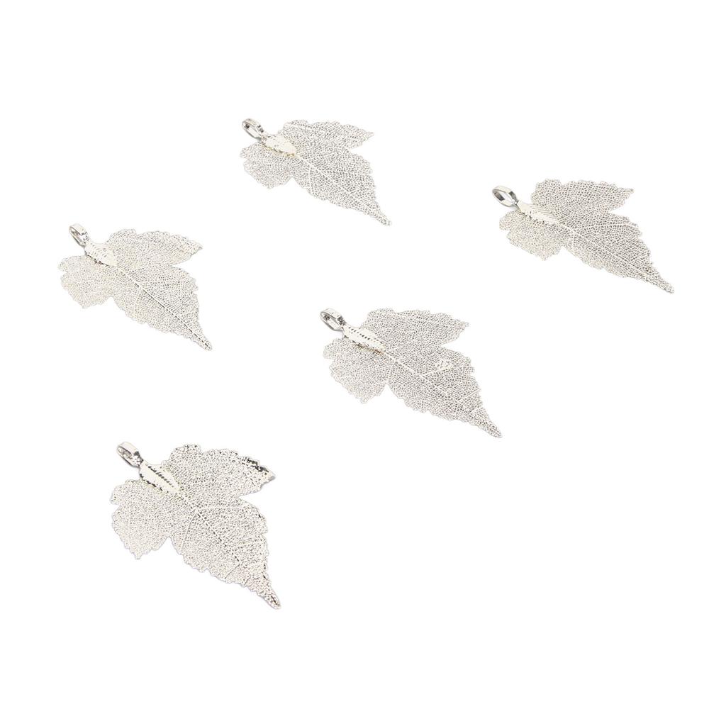 5 шт. Подвески в виде листьев Красивые Элегантные Прозрачная Текстура Подвески-листья из цинкового сплава для ожерелья, браслета, для изготовления украшений своими руками