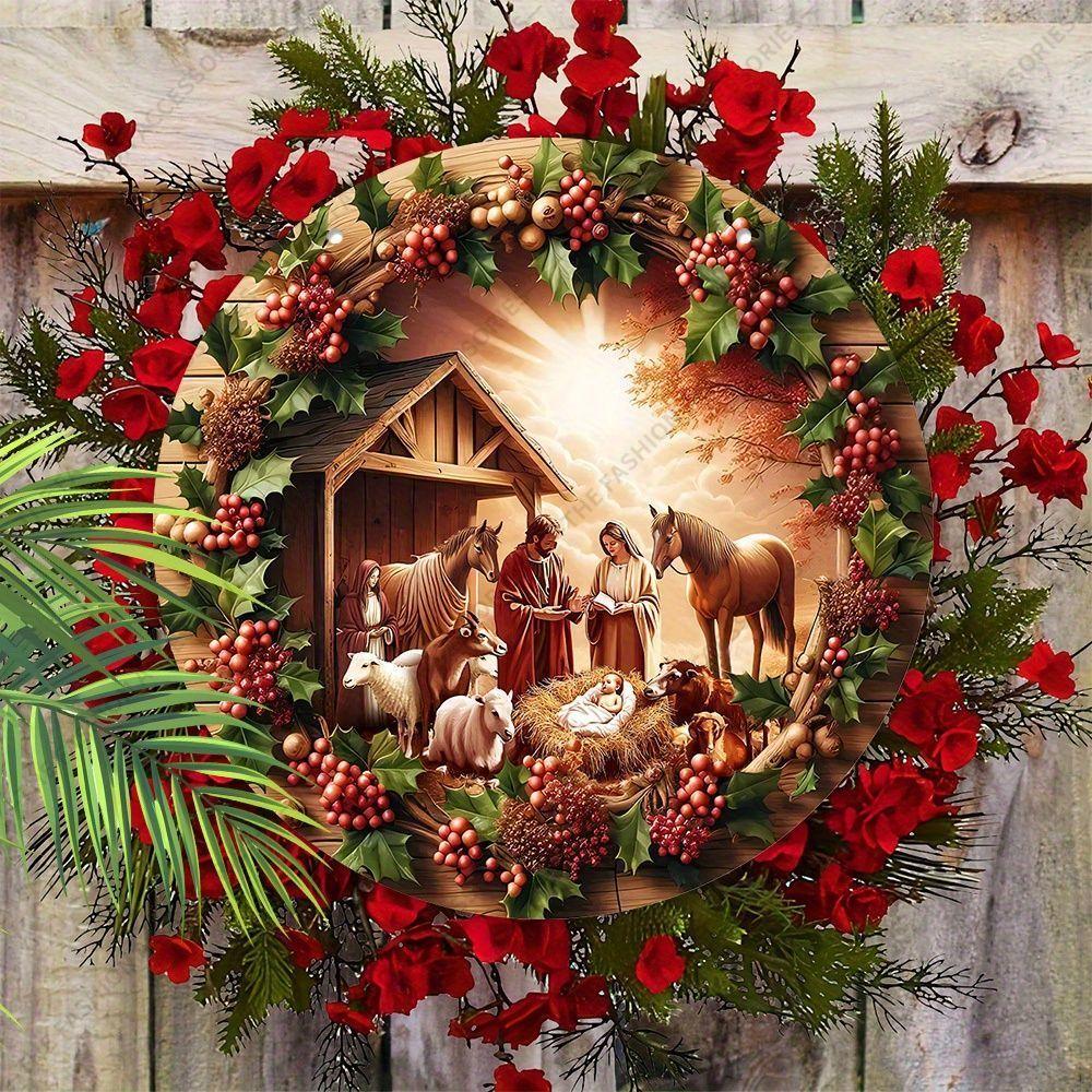 Подвеска «Святая ночь», украшение для стен или дверей дома, плоская деревянная 2D, рождественское украшение, подарки для друзей и семьи