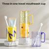 Большой стакан для полоскания рта 3 в 1, портативный дорожный стакан с разделителем, прочный корпус, защелкивающаяся конструкция, компактный, легкий стакан для полоскания рта