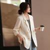 Royal Sister Fan Fashion Double-breasted Blazer Women's Spring and Autumn New Temperament Design Sense Loose and Thin Top