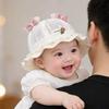 Детская кружевная панама с бантом: Милая, дышащая, солнцезащитная панама для весны и лета