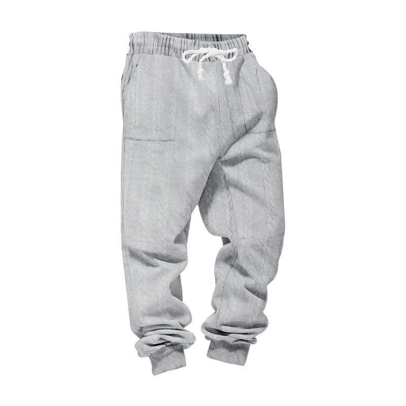 Autumn Winter New Jacquard Men's Loose Fit Jogger Pants Men's Cuffed Sweatpants Trousers