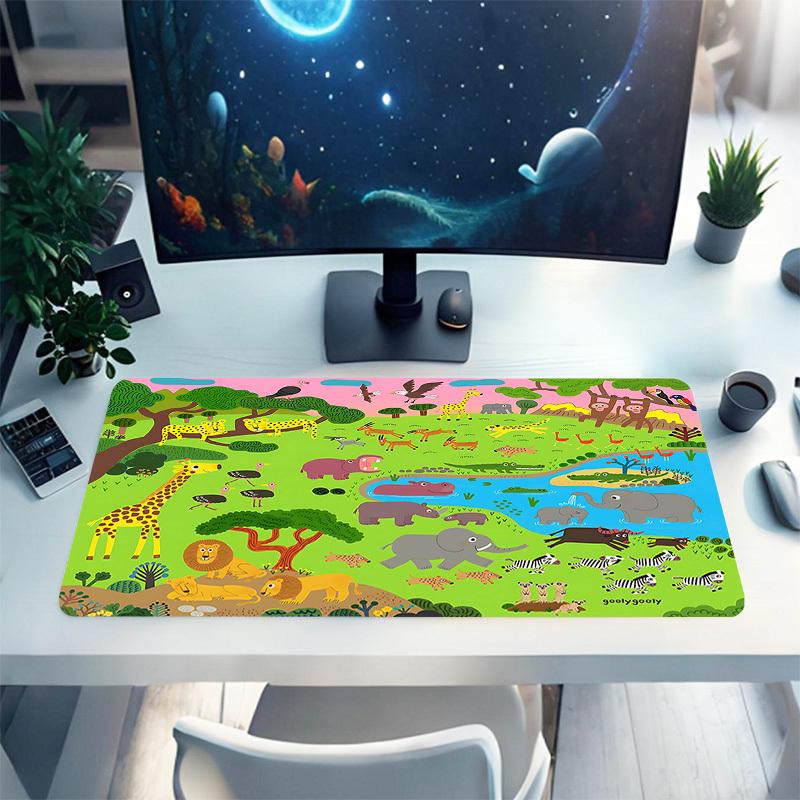 1PC jungle animals Oversized Mouse Pad - Non-Slip Rubber Base Perfect for Office School Esports Home Decor Desk Mat 249A