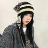 Anime Cosplay Apparel Beanies Okazaki Shinichi NANA Hats Girl Knitted Hat Tassel Ear Protection Hat Winter Fall Casual Bonnet Gorro