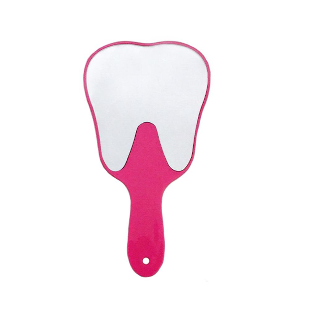 1pcs Dental Hand Mirror Plastic Tooth Shaped Multi-Color Unbreakable Mouth Examination Inspection Makeup Mirrors Oral Care
