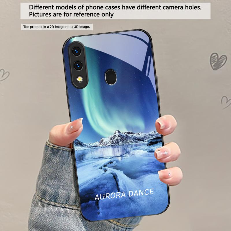 Лед на озере Аврора Чехол из стекла для Samsung Galaxy A30 A31 A32 A33 A34 A35 A42 A30s A20 A25 A26 A51 A56 A54 A72 A73 A70