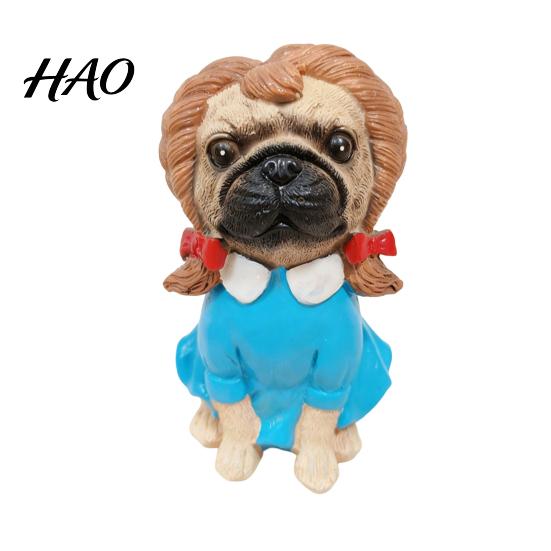 Small Money Box for Desk Cute Pug Dog Coin Bank, Resin Pet Saving Box, Animal Decor Office Tabletop Piggy Birthday Christmas Gifts Kids Boys