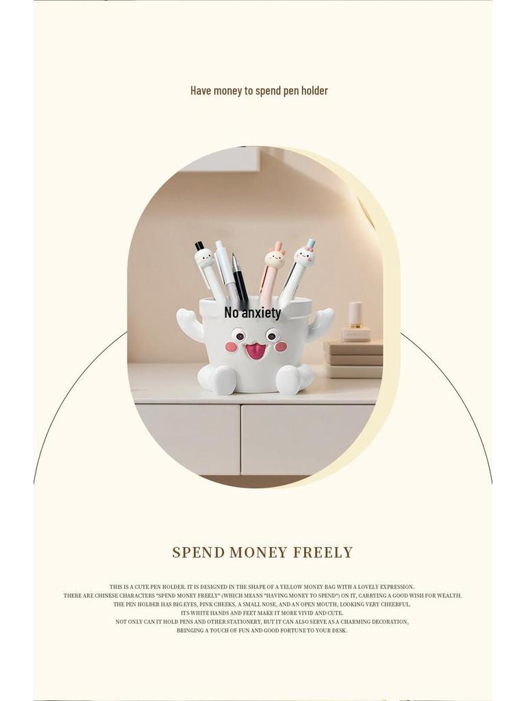 2025 Rich Flower Cartoon Pen Holder: Cute and Creative Desktop Storage Ornament