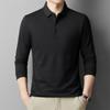 Autumn Men's T-shirt Middle-Aged New Polo Shirt Solid Color Breathable Top Long Sleeve Lapel Casual Fashion