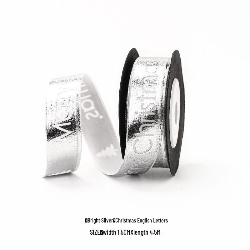 Festive Ribbon: Christmas Gift, New Year, Birthday - Red & Green Plaid with Hot Stamping for Gift Boxes & Bows