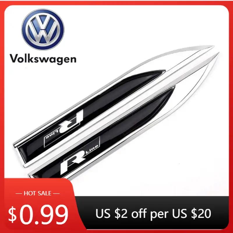 2026 Hot VOLKSWAGEN 1 Pair 3D Metal Epoxy Badge Car Sticker Accessories Fender Emblem Sticker For Volkswagen VW Polo Golf 6 Pass zf7