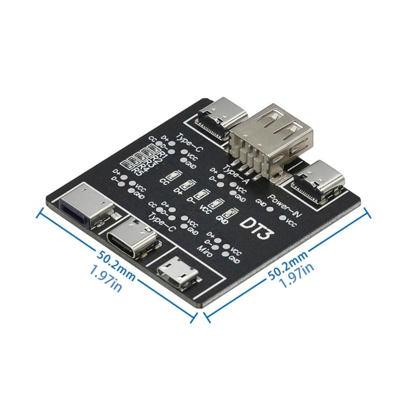 Тестер USB-кабеля для передачи данных PCBТестовая плата USB-кабеля для передачи данных Инструмент-аксессуар для быстрых детекторов для аномалий кабеля передачи данных