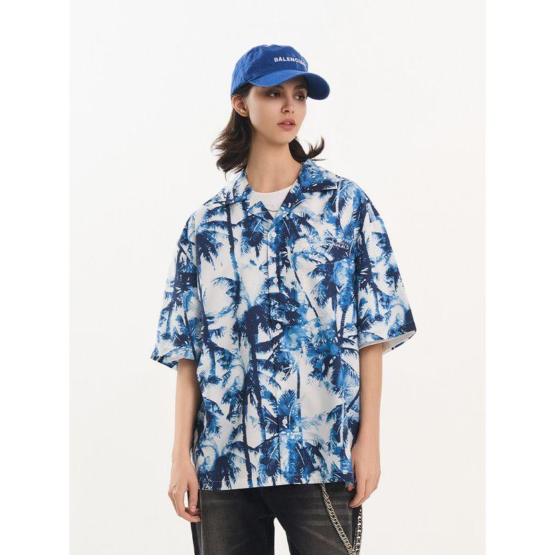 Harshandcruel Ye Lin Double Shadow Ink Print Full Print Short Sleeve Shirt