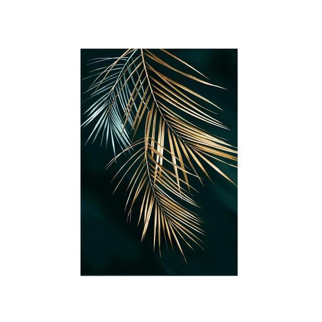 Абстрактные золотые растения, листья, стиль, холст, картина, пейзаж, листья, плакаты и принты, настенная художественная картина для гостиной, без рамки
