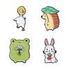 Creative Animal-shaped Frog Duck Rabbit Hedgehog Plant Series Metal Brooch For Fashionable Decoration
