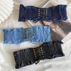 High Waist Female Waistband Cloth Wide Waist Belt Simple Denim Stretchy Cummerbunds  Female
