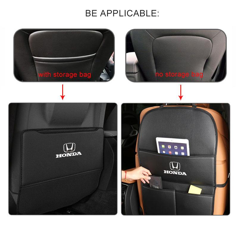 AAAKO1 Leather Car Seat Anti Kick Pad Protective Cover Auto Accessories For Honda Civic Fit Jazz Accord Pilot CRV Odyssey Passport City