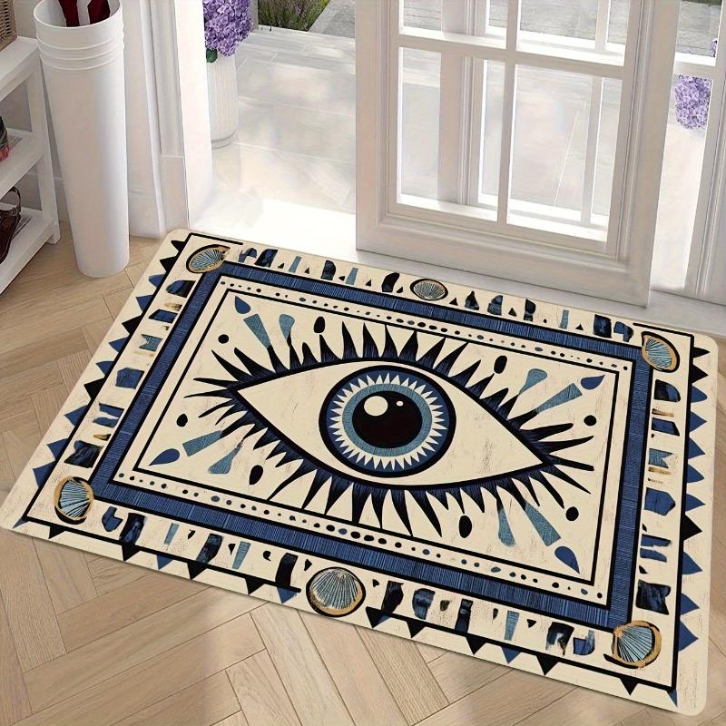 1pc Evil Eye Area Door Mat Tribal Style Rugs Floor Mat for Doormat Entrance Bedroom Polyester Floor Mat Retro Home Decoration