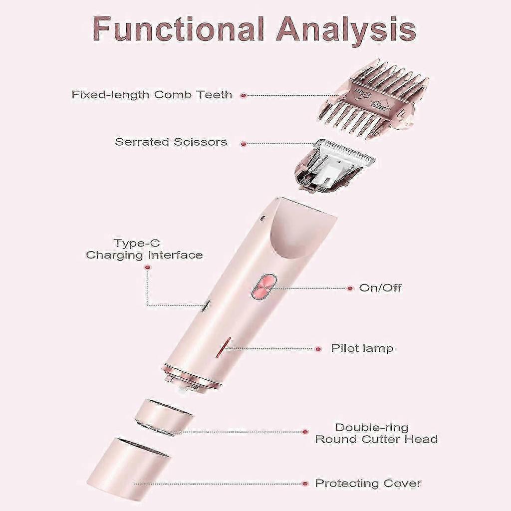 Бритва для бикини Glow Aura, GlowShave 2 в 1 женская машина для бритья тела (розовый)