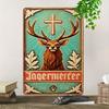 Винтажная металлическая жестяная вывеска Jagermeister Ретро алюминиевое настенное искусство Декор для домашнего бара
