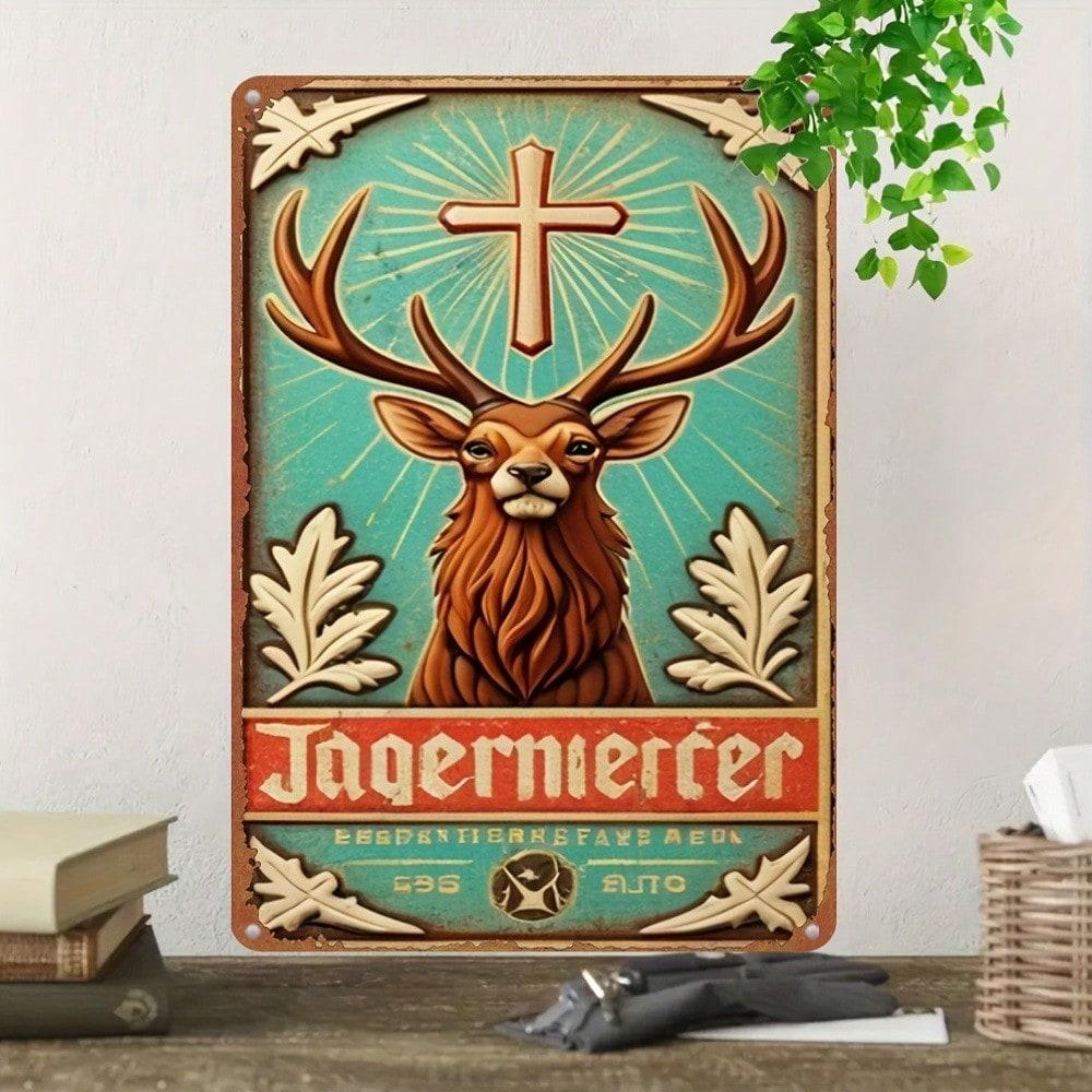 Винтажная металлическая жестяная вывеска Jagermeister Ретро алюминиевое настенное искусство Декор для домашнего бара