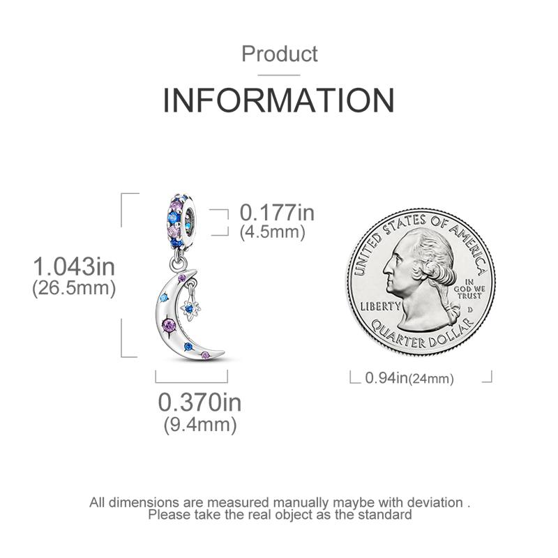 Charms Plata Blue And Purple Star And Moon Pendants Fit Original Bracelets Charms For Women Jewelry Diy Making Gifts