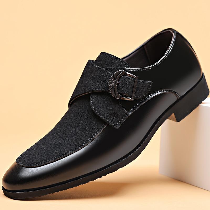 Fashion Casual Business Shoes for Men Point Toe Men Dress Buckle Shoes Luxury Men's Wedding Formal Shoes Derby Party Oxford Footwear