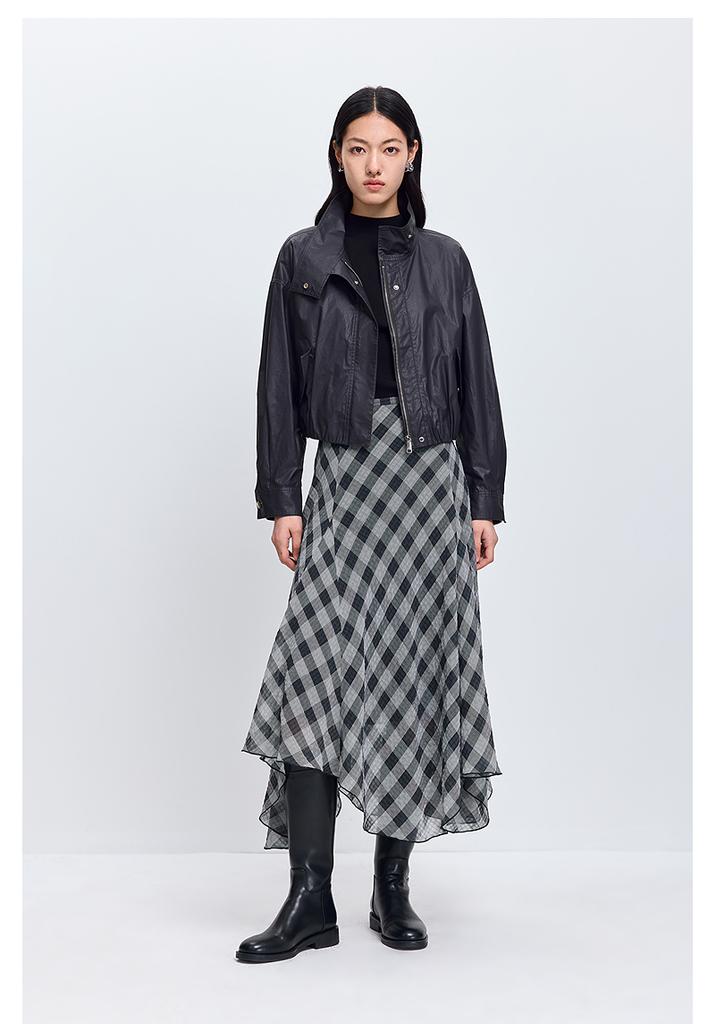 LILY Retro Plaid A-Line Skirt for Women