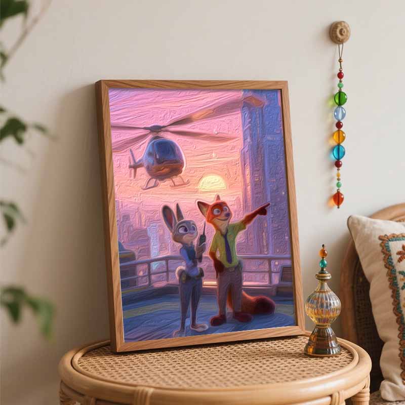 Disney Zootopia digital oil painting art painting handmade diy home decorations