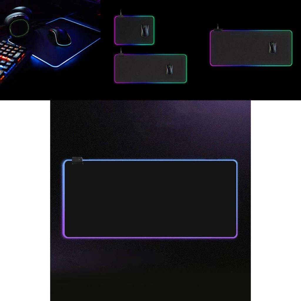 Gaming Rgb Mouse Pad With Led Lighting Non Slip Rubber Desk Mat Large Size For Esports And Office