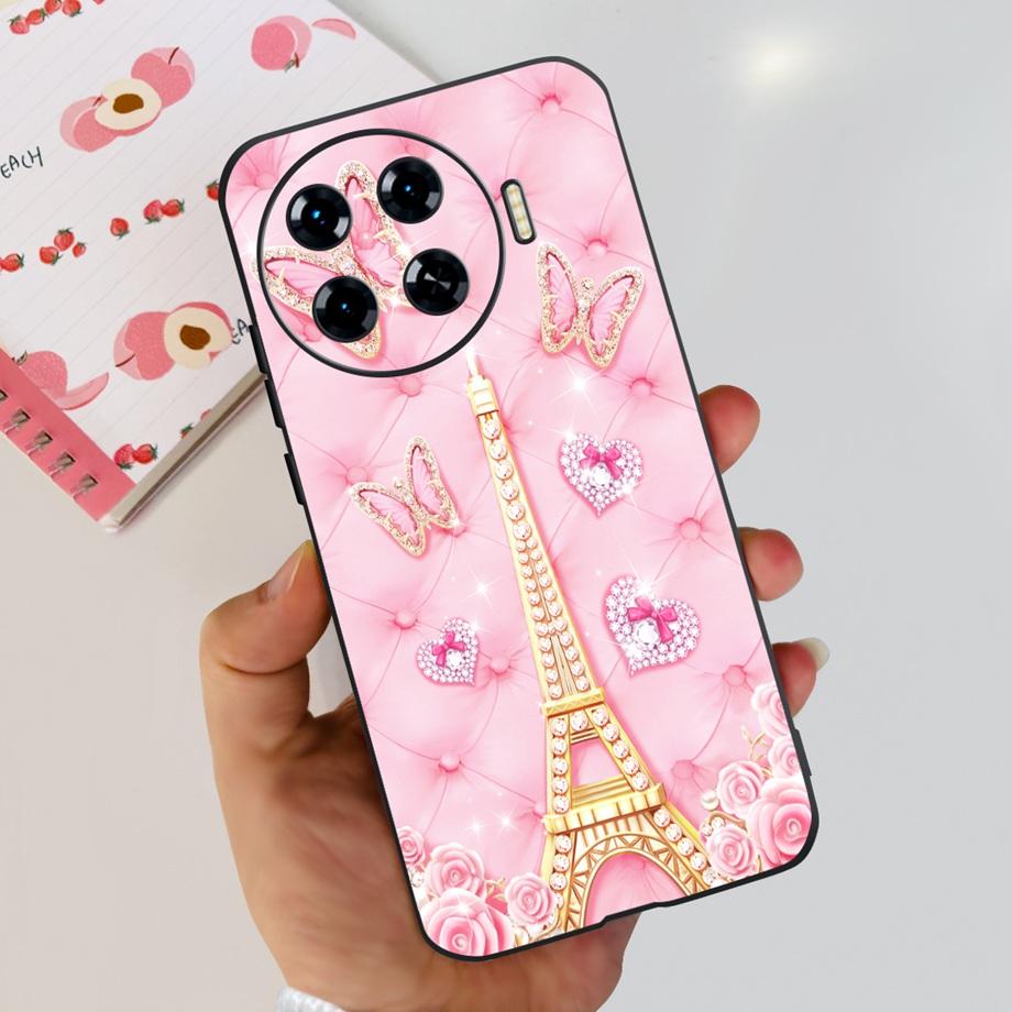Чехол для Spark 20 Pro+ Мягкий Силиконовый Задний Чехол для Телефона Tecno Spark 20 Pro Plus KJ7 Чехол с Инициалами Буквенный Рисунок Funda Прозрачный