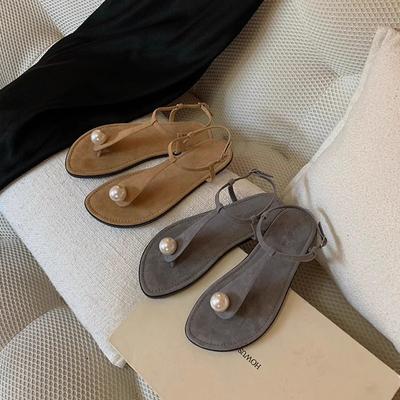 Овчина виноградная мать благородный жемчуг минималистичные сандалии на плоской подошве с узором «елочка» женские летние кожаные сандалии на мягкой подошве в римском стиле