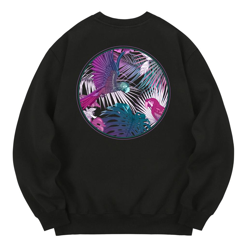 KAN6312 Kmb0077 Mother-Of-Pearl Fleece Sweatshirt - Black