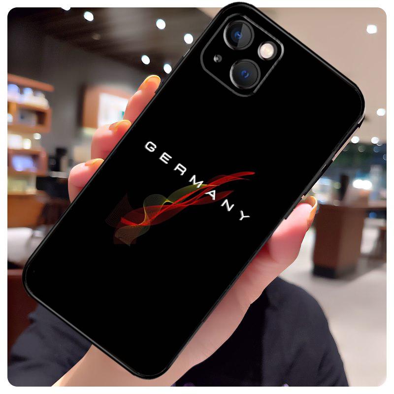 Чехол-эмблема с флагом Германии для iPhone 16 13 14 11 12 15 Pro Max X XR XS Max Plus 14 Plus Задняя крышка