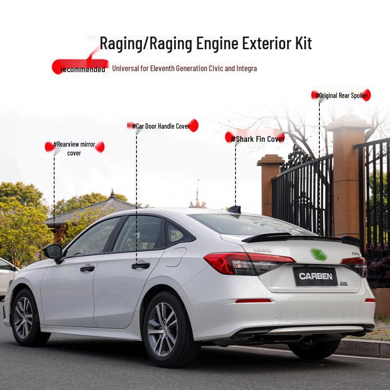 Модифицированный задний спойлер для Civic 11-го поколения - Черный Ночной, Версия High-End Warrior
