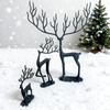 Yousheng Christmas Reindeer Statue Minimalist Artistic Deer Figurine Metal Animal Sculpture Home Office Desktop Decoration Ornament