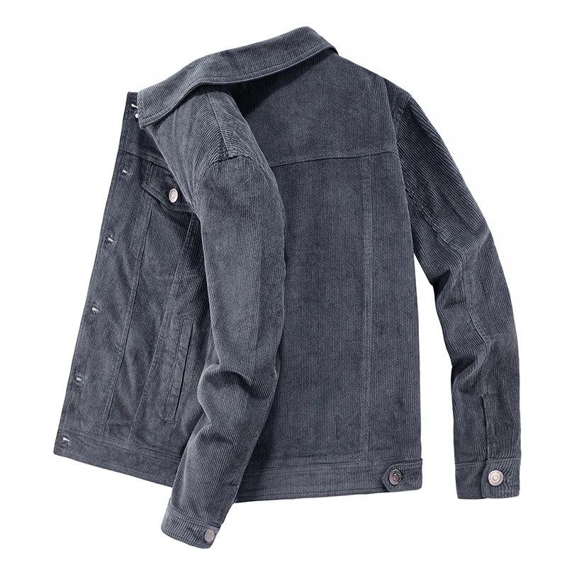 Men's Streetwear Motorcycle Corduroy Coats Bomber Jackets Men's Windbreaker Multi-pocket Cotton Cargo Parkas