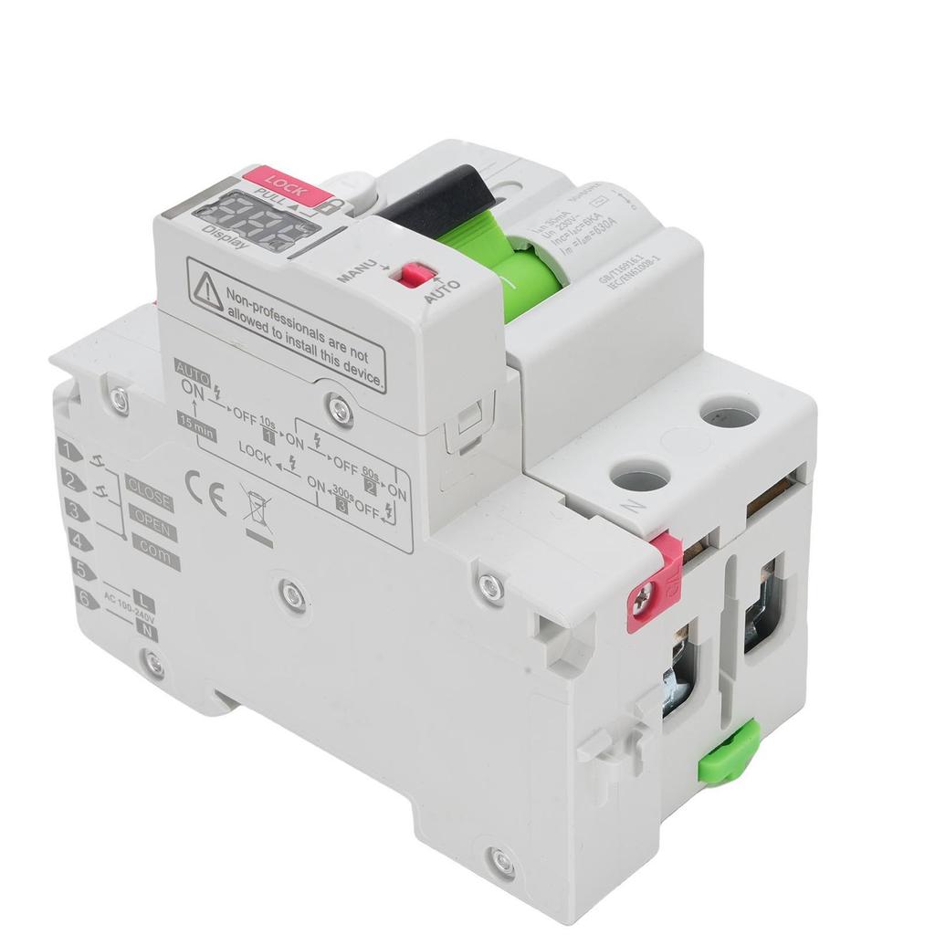RCCB Rest Current Earth Leakage Circuit Breaker 2P RCD Type A with Digital Display Automatic Reset 40A
