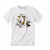Винтажная футболка Calvin And Hobbes 80-х, унисекс, с коротким рукавом, белая футболка