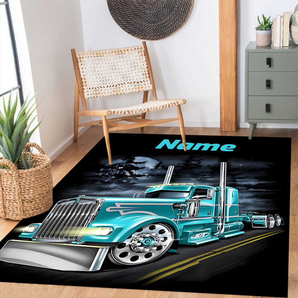 Truck Racing2 Customize your name rug, office chair cushion, home bedroom living room gift.