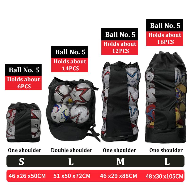 Soccer Football Storage Bag Black Large Ball Bag Mesh Soccer Ball Bag Drawstring Bags Storage Basketball Volleyball Baseball Single Shoulder Ball Bag